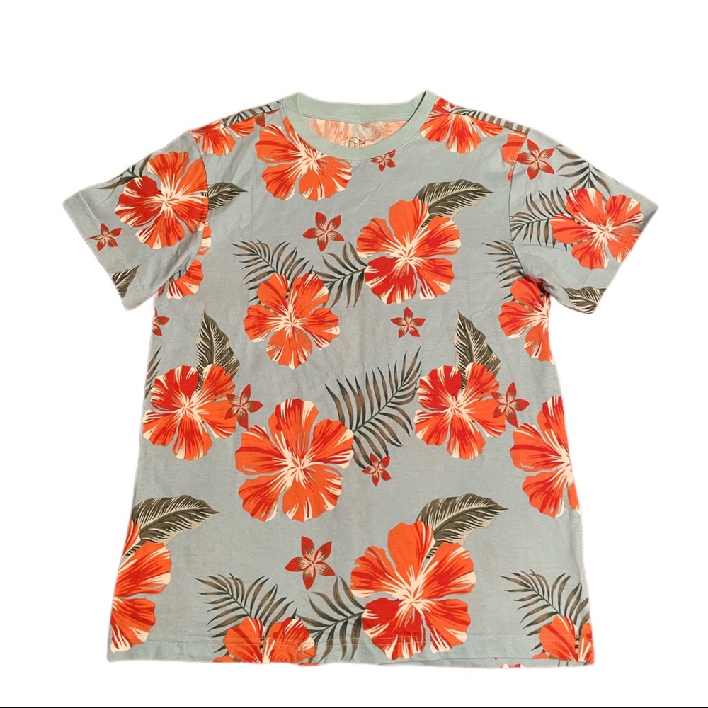 Mens floral print short sleeve T-shirt